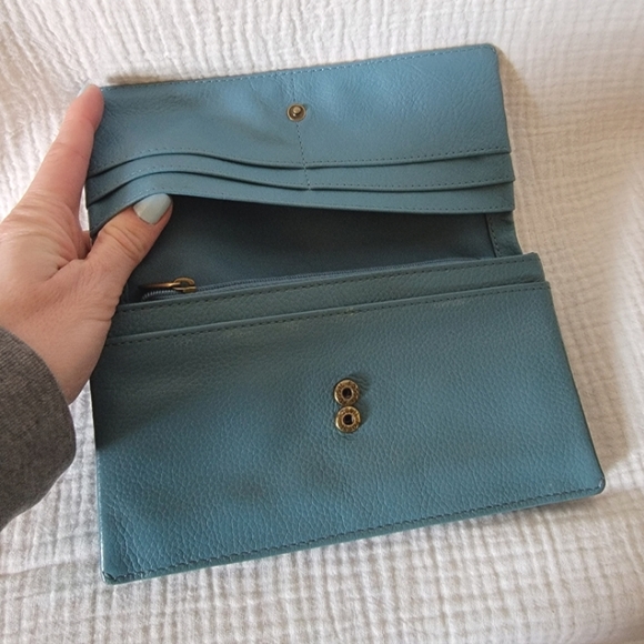 Fossil patchwork foldover leather clutch wallet - Picture 7 of 9